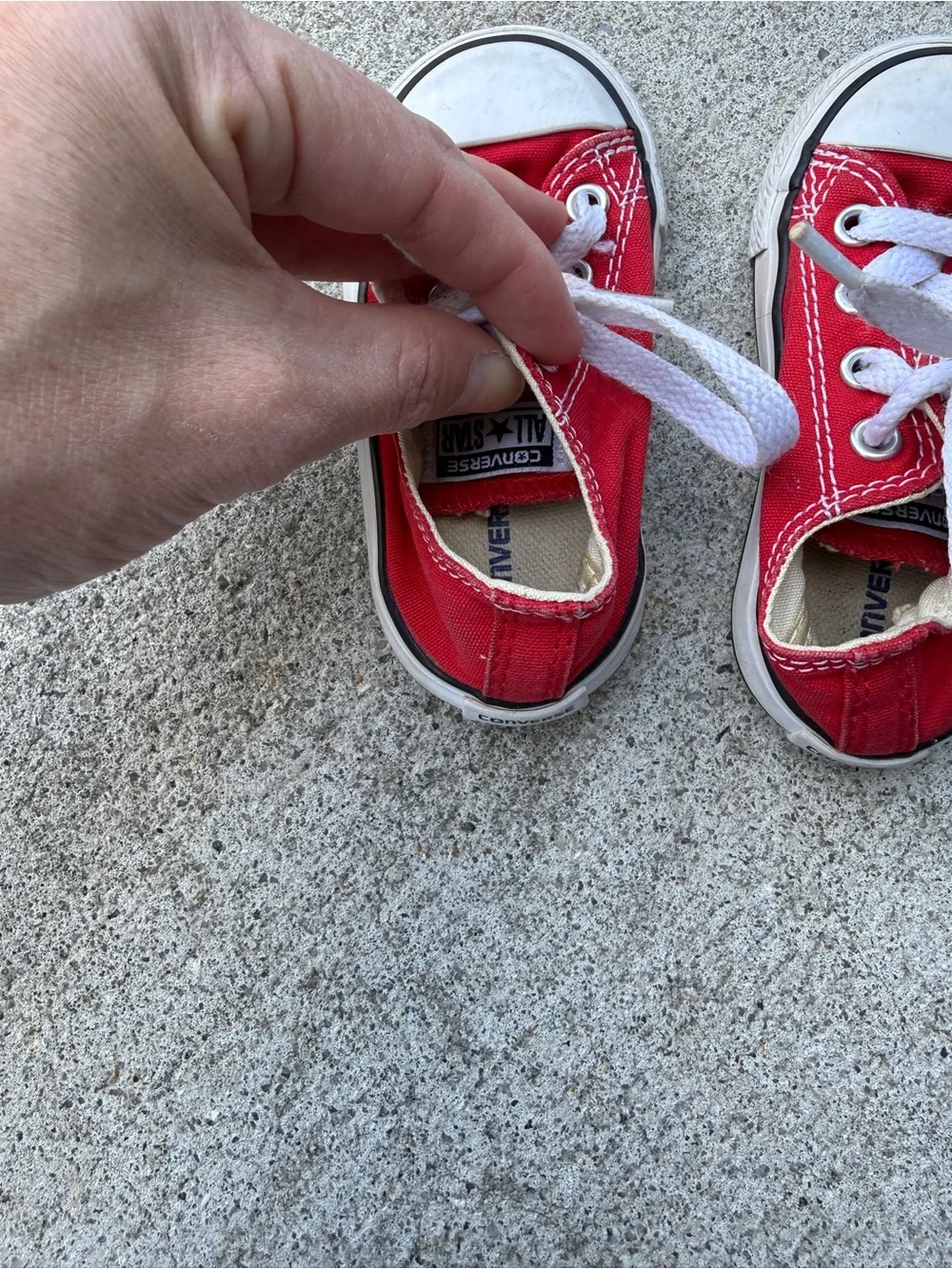 Converse Kids Red Low-Top Canvas Sneakers with White Laces